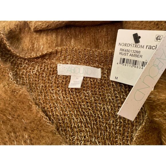 Abound Crop Deep V-Neck Cardigan Sweater Sz Medium in Rust Amber NWT - Picture 5 of 6